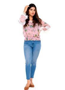 Floral Pink Crop Top
