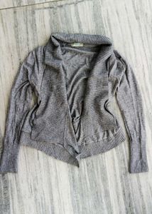 Gray Cardigan Sweater
