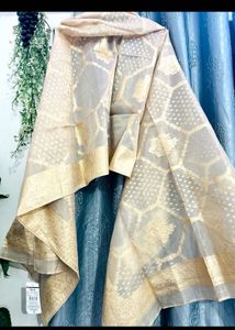 Elegant Gold Banarasi Silk Dupatta