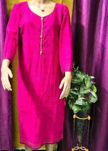 Vibrant Pink Kurta Set with Dupatta