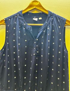 GAP Navy Blue Printed Tunic Top