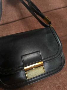 Classic Black Leather Crossbody Bag
