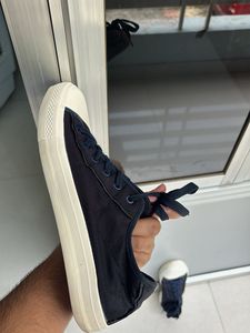 Navy Blue Canvas Sneakers