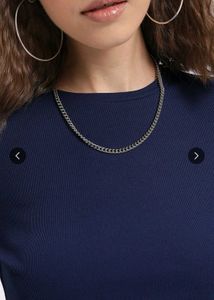 Navy Blue Long Sleeve Cropped Top