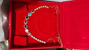 Exquisite Gemstone &amp; Diamond Necklace Set