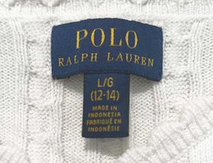 Ralph Lauren Polo White Cable Knit Cardigan