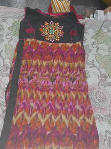 Stylish Kurta with Mirror Work Detail