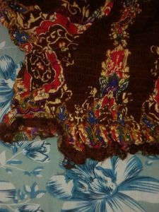 Brown Floral Crop Top