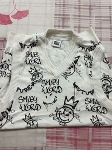 Smiley World Graphic Knit Vest