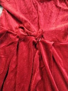Elegant Red Velvet Dress