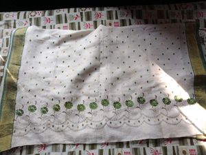 Embroidered Saree with Olive Green Border