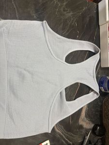 White Ribbed Sports Bra with Zipper