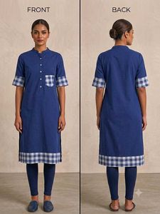 Blue Checkered Kurta
