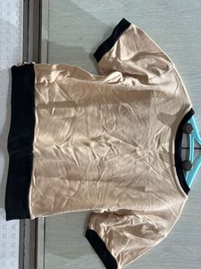 Cute Beige T-Shirt with Black Trim