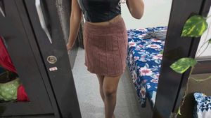 Dusty Rose Textured Mini Skirt