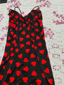 Black &amp; Red Heart Print  Sweet Nightie