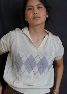 Classic Argyle Knit Top