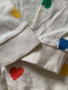 Cream Long Sleeve T-Shirt with Hearts