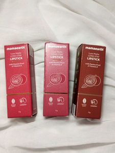 Mamaearth Luxe Matte Long Stay Lipsticks 1,3,7 sha