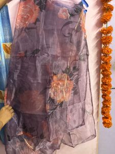 Sheer Floral Print Dupatta