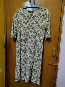 Plus size Designer Crushed Printed Kurta