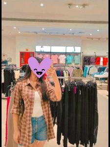 Brown Plaid Oversized Shirt