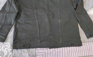 Stylish Men's Dark Grey Denim Jacket