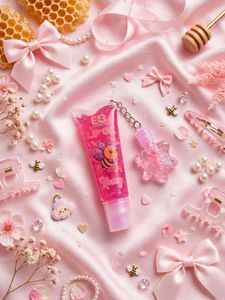 Sparkly Honey Lip Gloss with Bee Charm