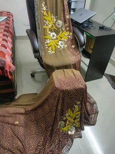 beautiful brown saree