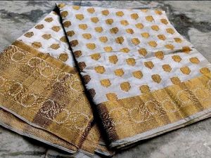 white pure silk saree