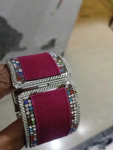 Pink &amp; Silver Cuff Bracelet
