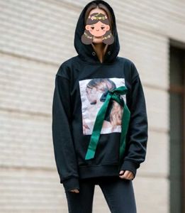 Graphic Print Black Hoodie