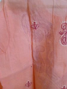 Cotton Kurta With Hand Embroidery