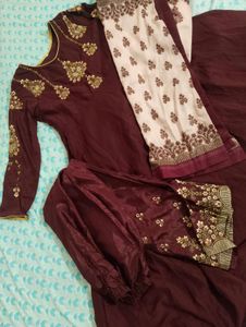 Anarkali Kurta With Plazo And Dupatta