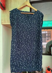 Mango Navy Blue Star Print Dress