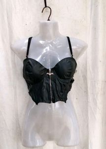 1168. Black Corset Bustier Top