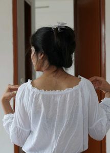 Bohemian White Cotton Blouse