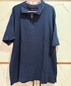 Navy Blue Half-Zip T-Shirt