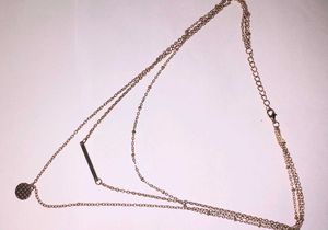 Layered Bar &amp; Disc Pendant Necklace