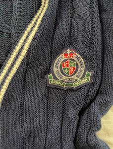 Navy Blue Cable Knit Cardigan
