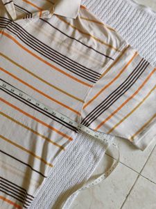 Retro Striped Polo Shirt