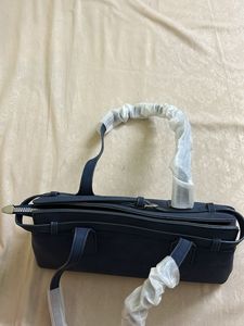 classy navy blue leather suede bag