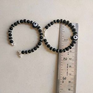 Pure Silver &amp; Black Crystals Evil Eye Baby Nazariy