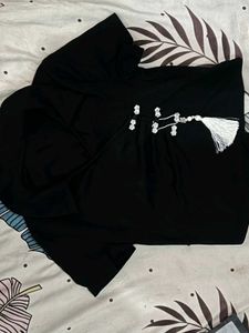 Black Korean/Chinese style top with Tassel Detail