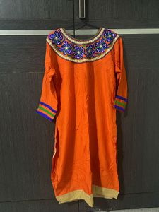 Orange Embroidered Kurta | Like New | Size 38