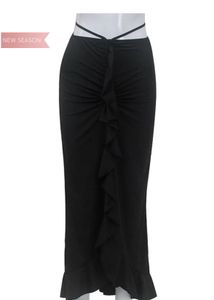y2k Black Maxi Skirt with Ruffles