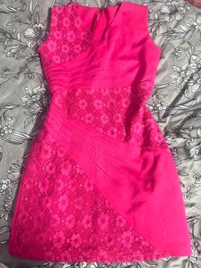 Hot Pink Lace Mini Dress | EmbellishedY2K Glam