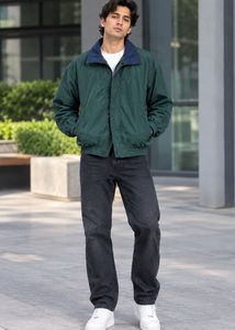 Men's Green Collared Jacket