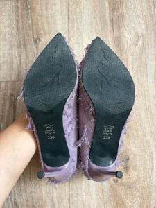Stylish Purple Fringe Heels