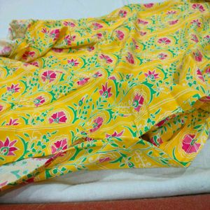 Yellow Floral Print Kurta